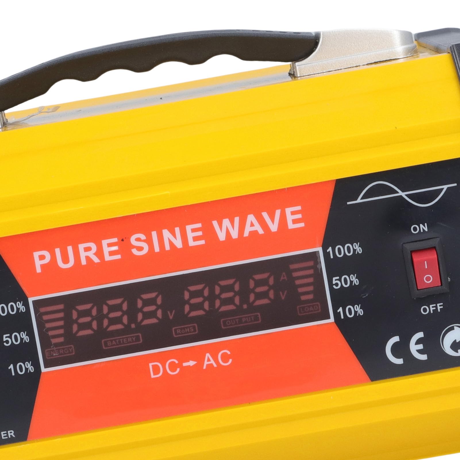 Drfeify Falownik Samochodowy Przetwornica Mocy o Czystej Fali Sinusoidalnej 800 W 12 V do 220 V ABS z Wyświetlaczem LCD 2 Gniazda 2 Porty USB Porty Szybkiego ładowania do Podróży Pojazdem Użytku na