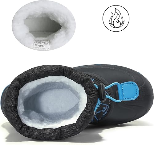 Vista 4 de NORTIV 8 Botas de nieve para niños y niñas, impermeables, para clima frío, botas clásicas para senderismo al aire libre (niños pequeñosniños grandes)