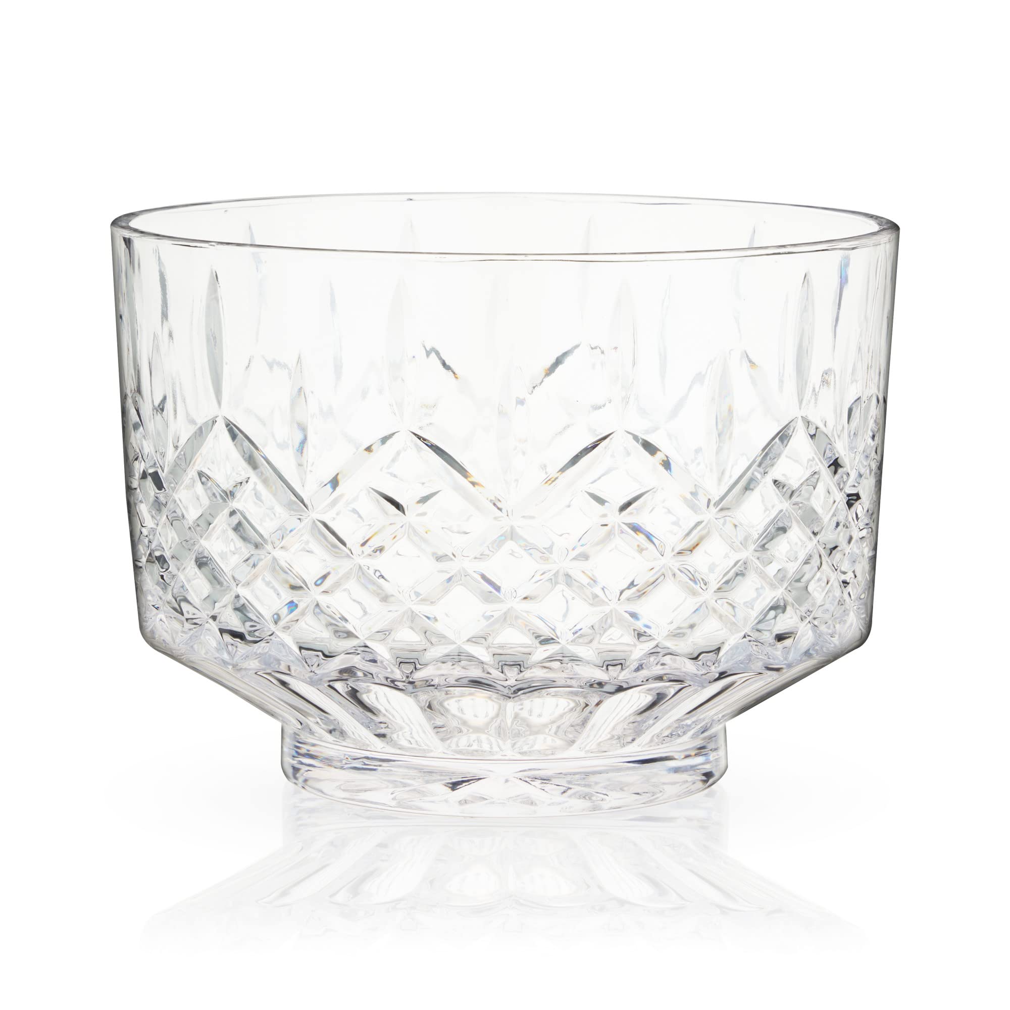 Viski 11019 Admiral Crystal Bowle aus Glas im Vintage-Stil, für Partys, Serviergeschirr für Cocktails, spülmaschinenfest, 2,5 Liter, 1 Stück, transparent