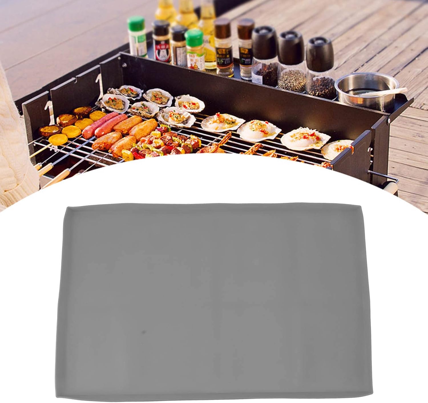 Silicone Griddle Mat, Silicone Protective Covers, Food Grade Grill Cover, for Protector Outdoor, Griddle, for All Season Outdoor Use (36 Inches Gray)