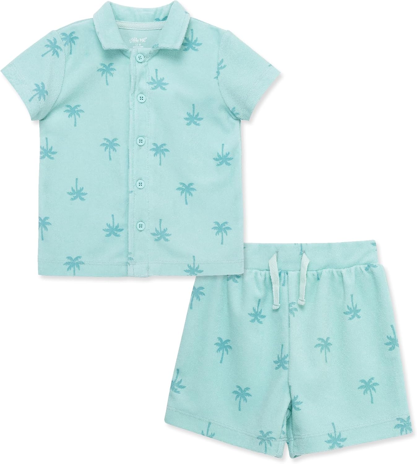 Little Me Clothes for Baby Boys' Terry Short and Polo Shirt Set, 12 Months - 4 Toddler