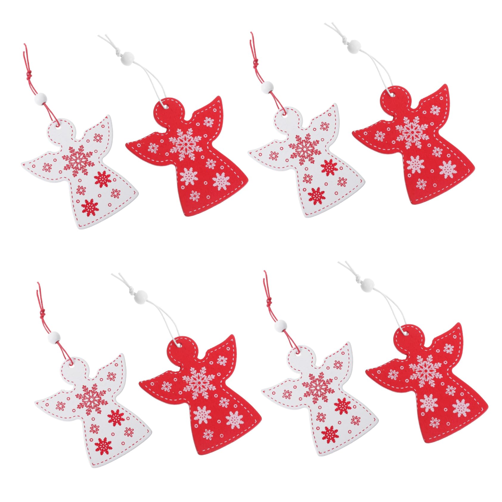 SEWACC 60piezas Adornos Navideños De Ángel De Madera para Decoración De Árbol De Rojo y Colgantes para Casa y Jardín Navidad