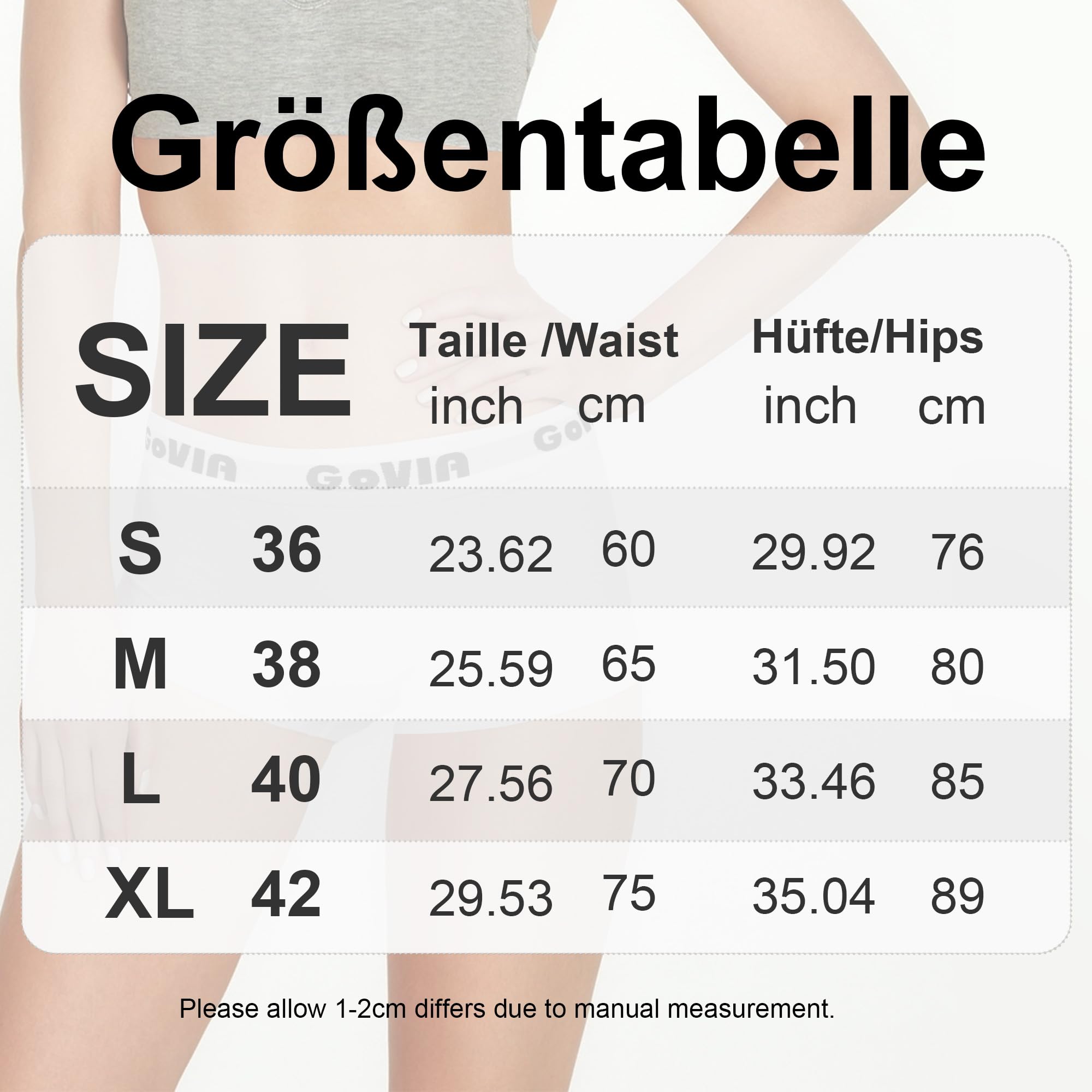 GoVIA Pack de 6 Boxer Mujer Algodon Ropa Interior Transpirable Culotte Suave Tallas S-XL
