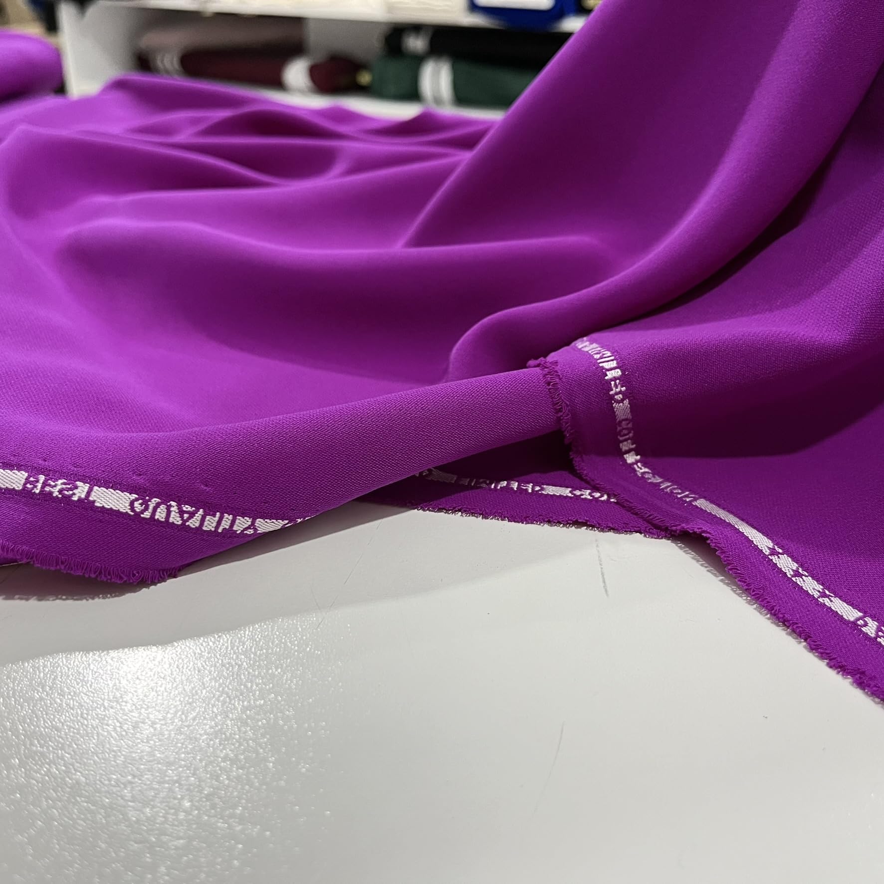 Amazon.com: Milano Double Crepe Purple Fabric, Fashion  display picture 2