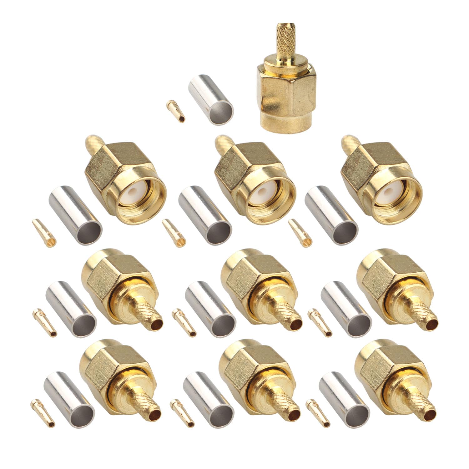 Pinza Crimpare SMA + 10 Connettori RP-SMA Maschio/Femmina – Per Cavi RG174 RG316 E Prolunghe WiFi - 4