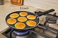 Vista 3 de Pancake Maker - Mini sartén antiadherente para panqueques y Blini, mini sartén para panqueques de plata para dólares, antiadherente, crepé, Tawa, 7