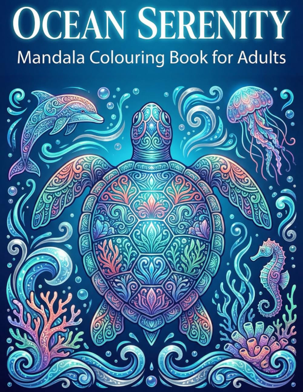 Ocean Serenity: Mandala Colouring Book for Adults - 25 Intricate Sea Life Designs for Anxiety Relief, Stress Reduction and Mindfulness