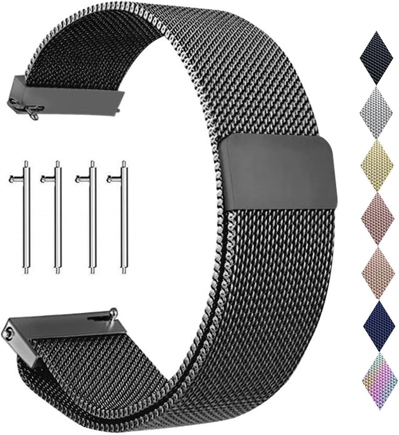 Quick Release Watch Straps, Strong Magnetic Clasp Watch Bands for Men Women - Premium Stainless Steel Metal Smart Watch Straps 20mm 22mm 24mm 14mm 16mm 18mm