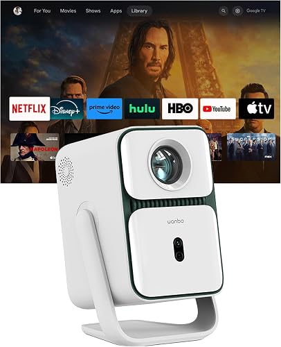 Wanbo T2 Ultra Mini Projector Portable with 500 ANSI Lumens, Android TV