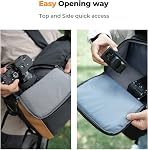 K&F Concept Sac à dos photo 22L pour photographes, sac photo grande capacité avec housse de pluie, compartiment pour ordinateur portable de 15,6 po pour sacs de drone, noir