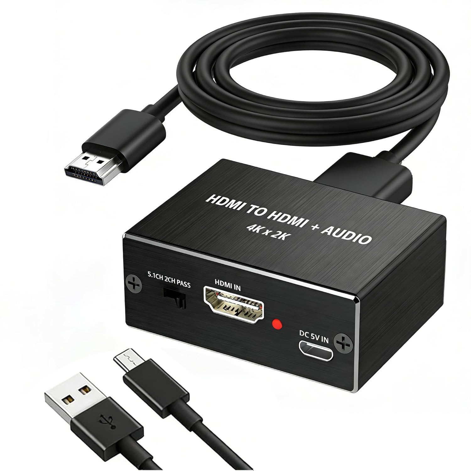 4K x 2K HDMI Audio Extractor Converter, HDMI to Optical SPDIF TOSLINK & 3.5mm Stereo Audio Splitter Adapter with 3 Audio Modes for HDTV, Soundbar Speaker, Amplifier, Home Theater, Gaming