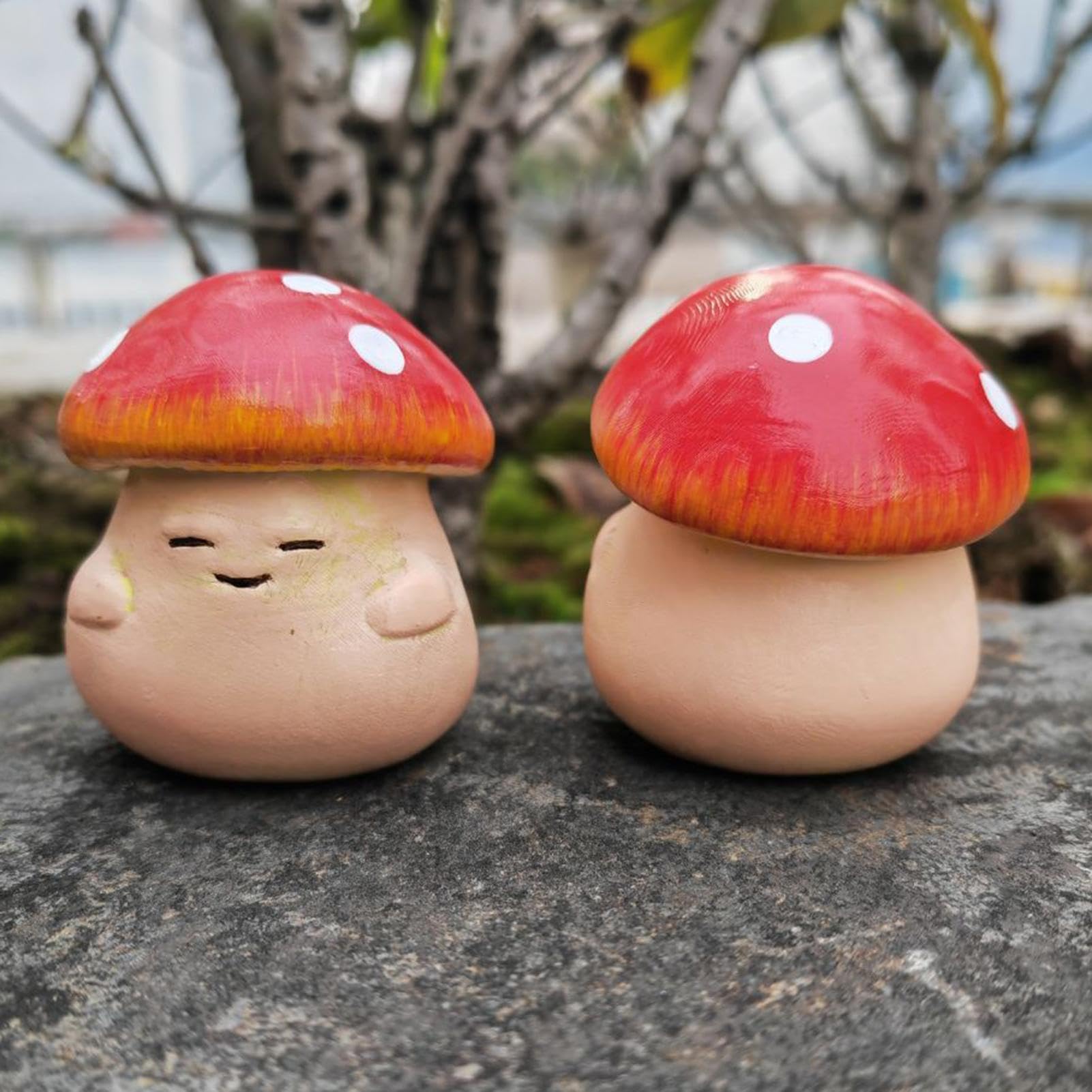 Amazon.co.jp: 樹脂マッシュルーム像 | ガーデンマッシュルーム置物