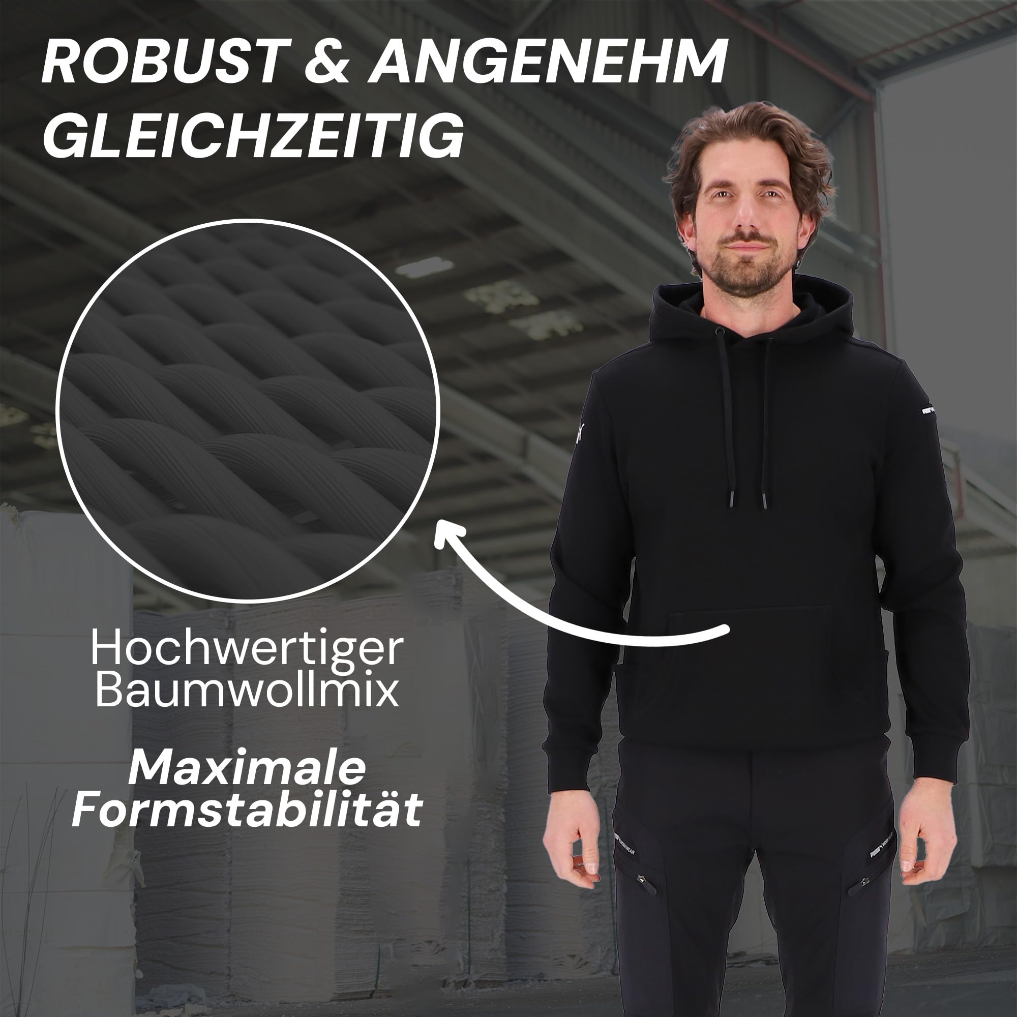PUMA Workwear Advanced Kollektion - Hoodie Herren Pullover mit Kapuze - Schultertasche, Zwei Seitentaschen und Bauchtasche - Atmungsaktives Gewebe - Für Handwerk und Logistik