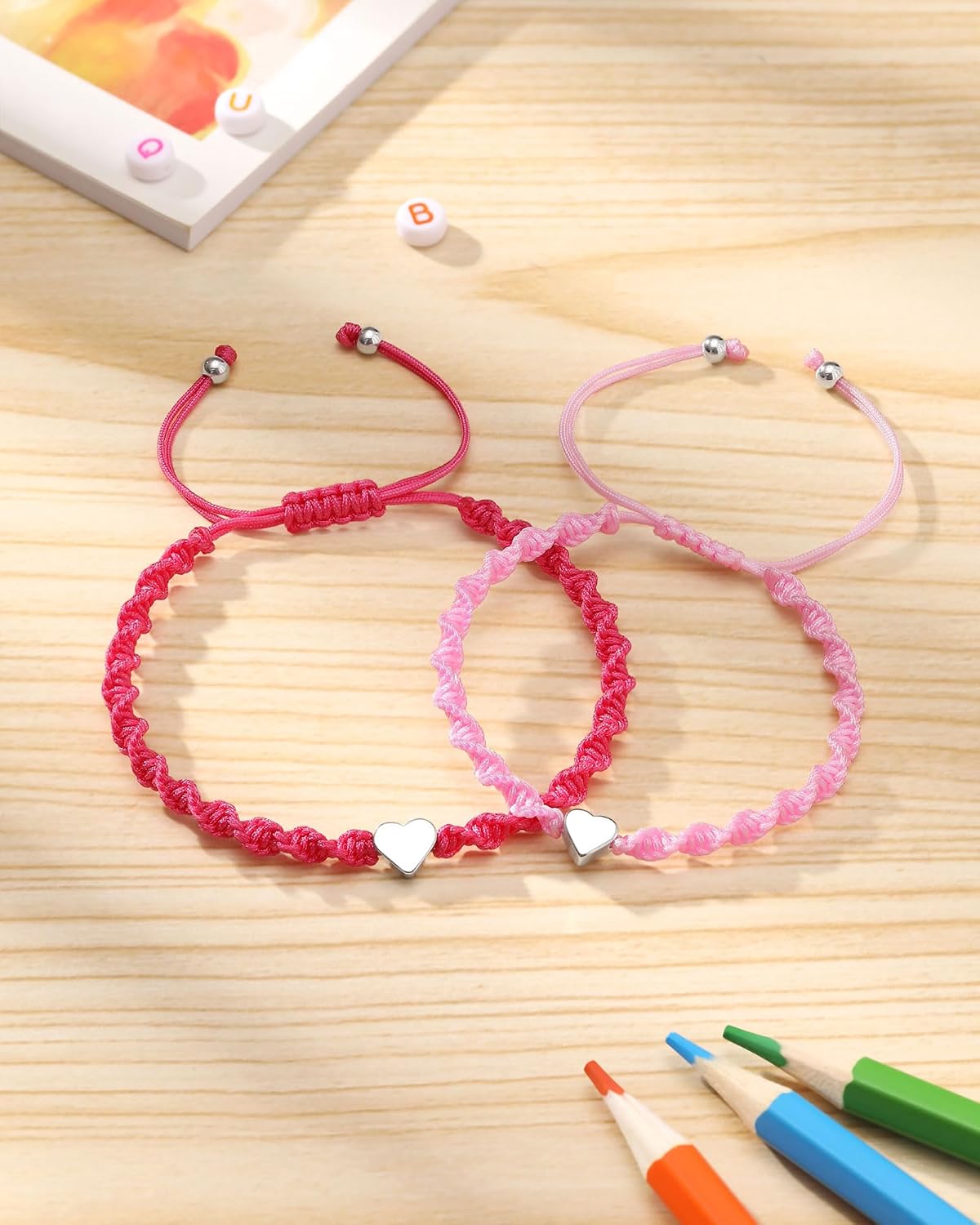 Eryuor Big & Small Heart Bracelets Mommy Me Back to School Gifts for Girls