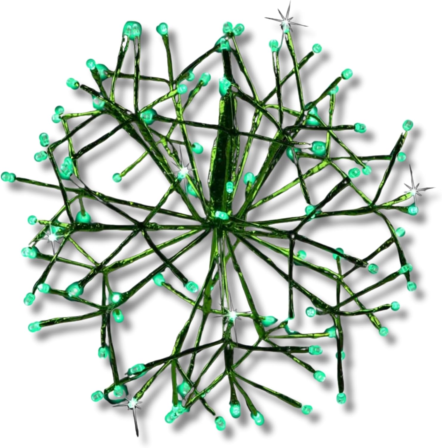 Holiday Bright Lights 20 Inch Green 3D LED Twinkling Sphere Hanging Indoor Outdoor Decorative Light