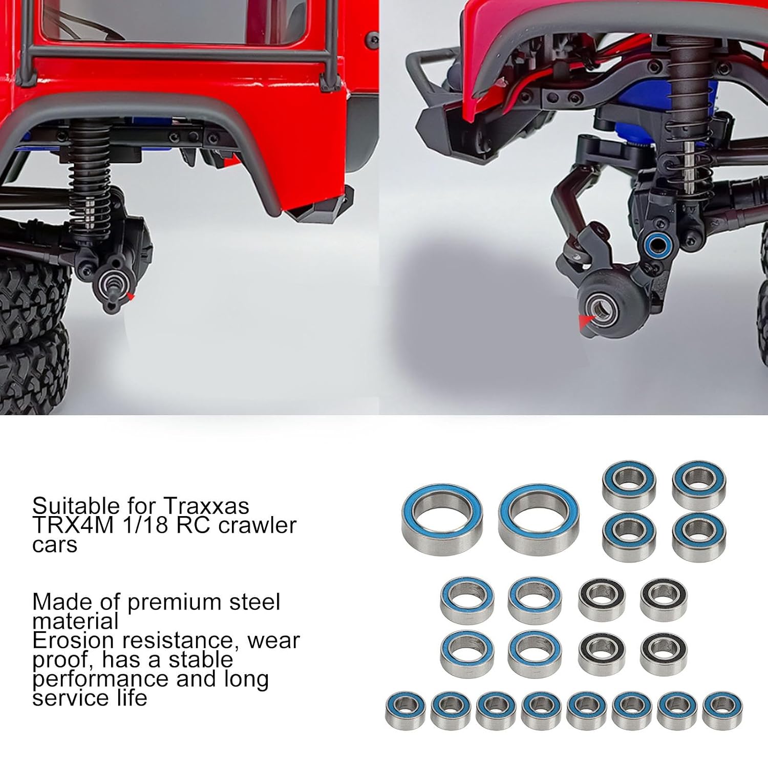 Zestaw łożysk Samochodowych RC 22 szt. Stal Nierdzewna o Wysokiej Wydajności dla TRX4M 1 18 Crawler Popraw prędkość