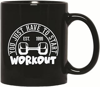 Gift for Fitness Enthusiasts Exercise Gym Workout 11oz 15oz Black Coffee Mug