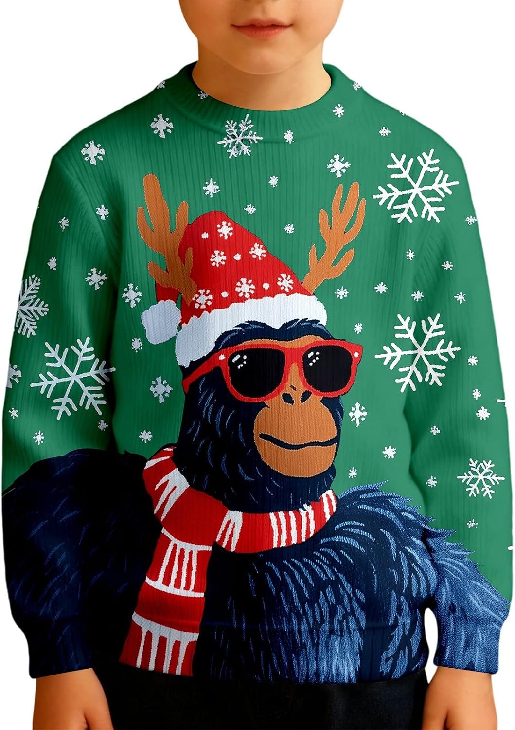 Sweatshirt Long Sleeve Christmas Graphic Crewneck Pullover Tops Unisex Kids Cute Comfort Outfit For Xmas Festive Holiday Wear