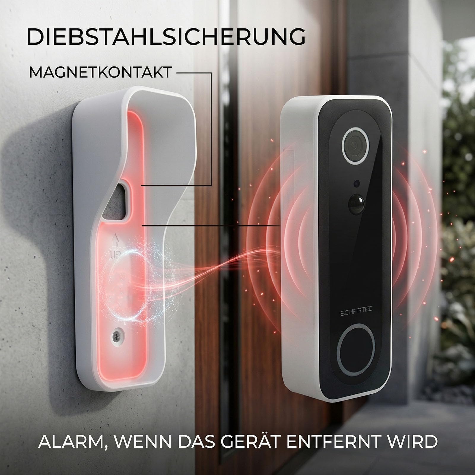 Schartec Smarte Video-Türklingel WLAN – 4MP Überwachungskamera Außen, Akku 5200mAh, PIR & Personenerkennung, 2-Wege-Audio, Nachtsicht 10m, Alexa & Google kompatibel