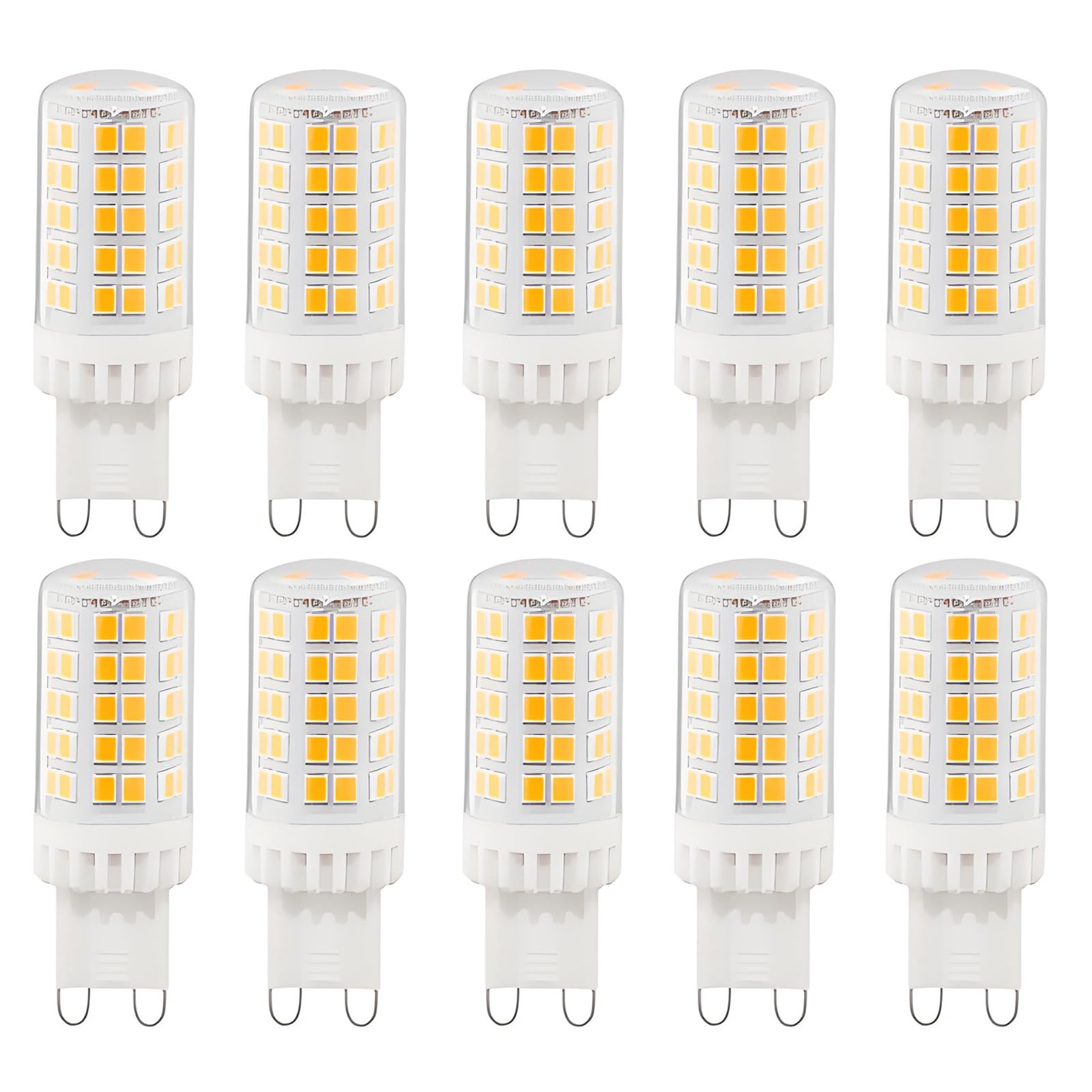 HUAMu G9 LED Light Bulb 7W Warm White 3000K, G9 60W 75W Halogen Bulbs Replacement, Non Dimmable, G9 Pin Base Light Bulb, AC220-240V, 360°Beam Angle, 10 Pack