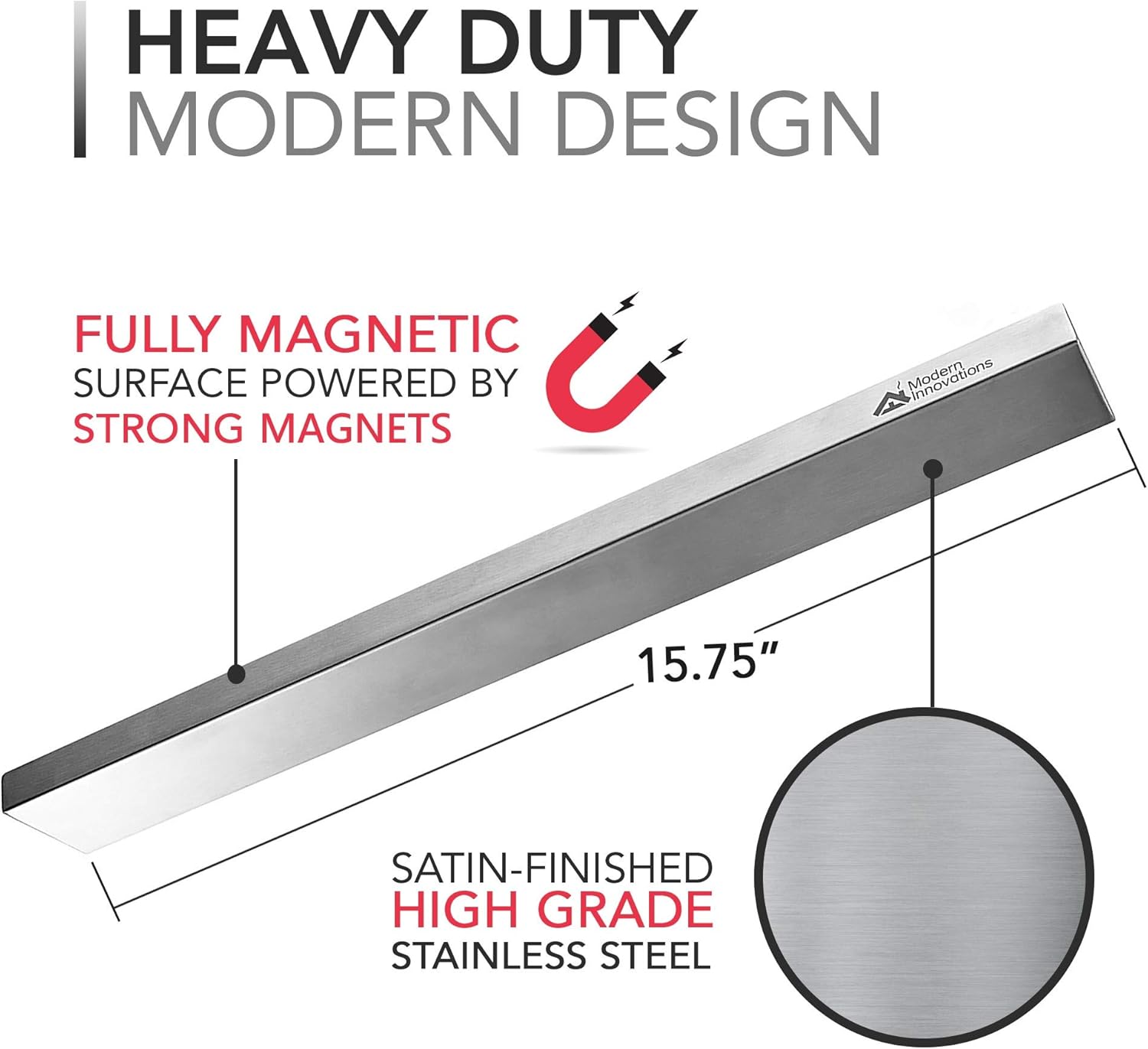 Exclusive Discount 🔥 Modern Innovations 16 Inch Stainless Steel Double Sided Magnetic Knife Bar with Multipurpose Use as Wall Mount Knife Holder, Knife Rack, Kitchen Utensil Holder, Magnetic Tool Holder