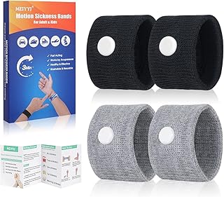 2 Pairs Car Motion Sickness Wristbands Acupressure Nausea Relief Band for Morning Sickness Sea Travel