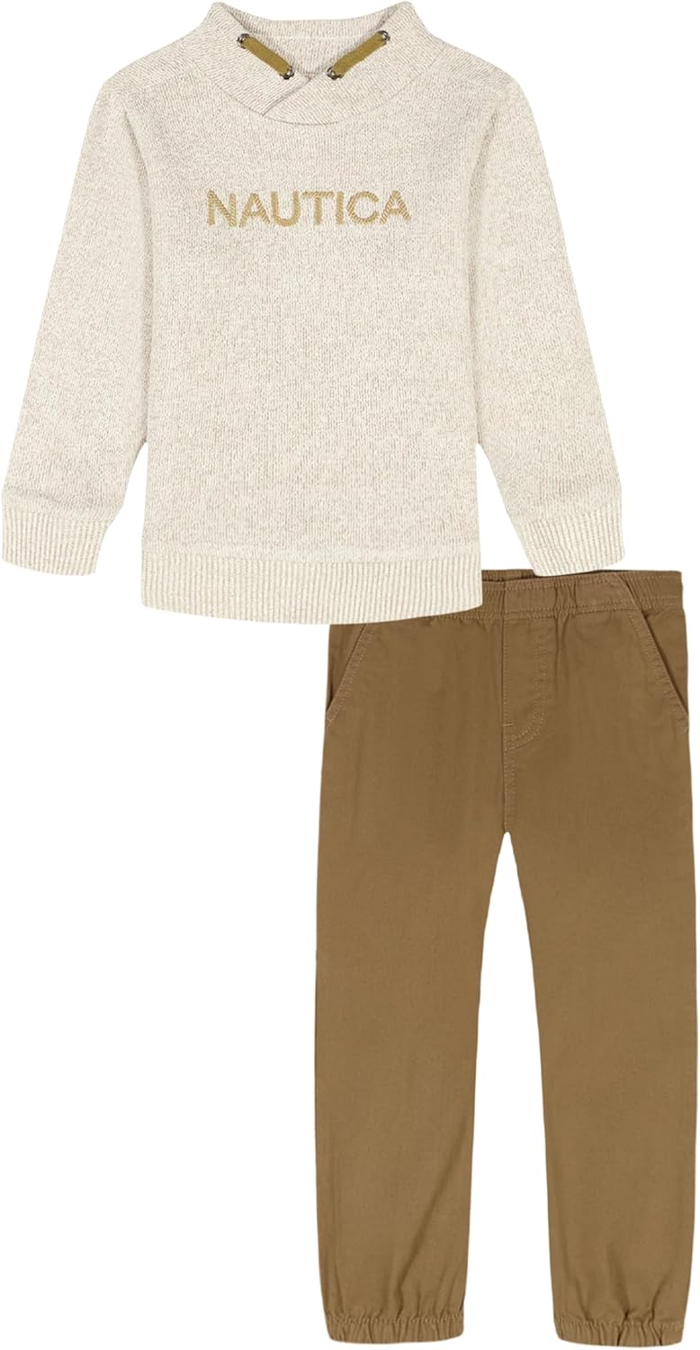 Nautica baby-boys 2 Pc Knit Top and Woven Pant Set