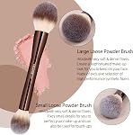 MAANGE 20 Pcs Makeup Brushes with Gift Box, Double-End Multi-functional Makeup Brushes for Blending Liquid Powder Concealer Cream Blush Buffe,CoffeeBrown