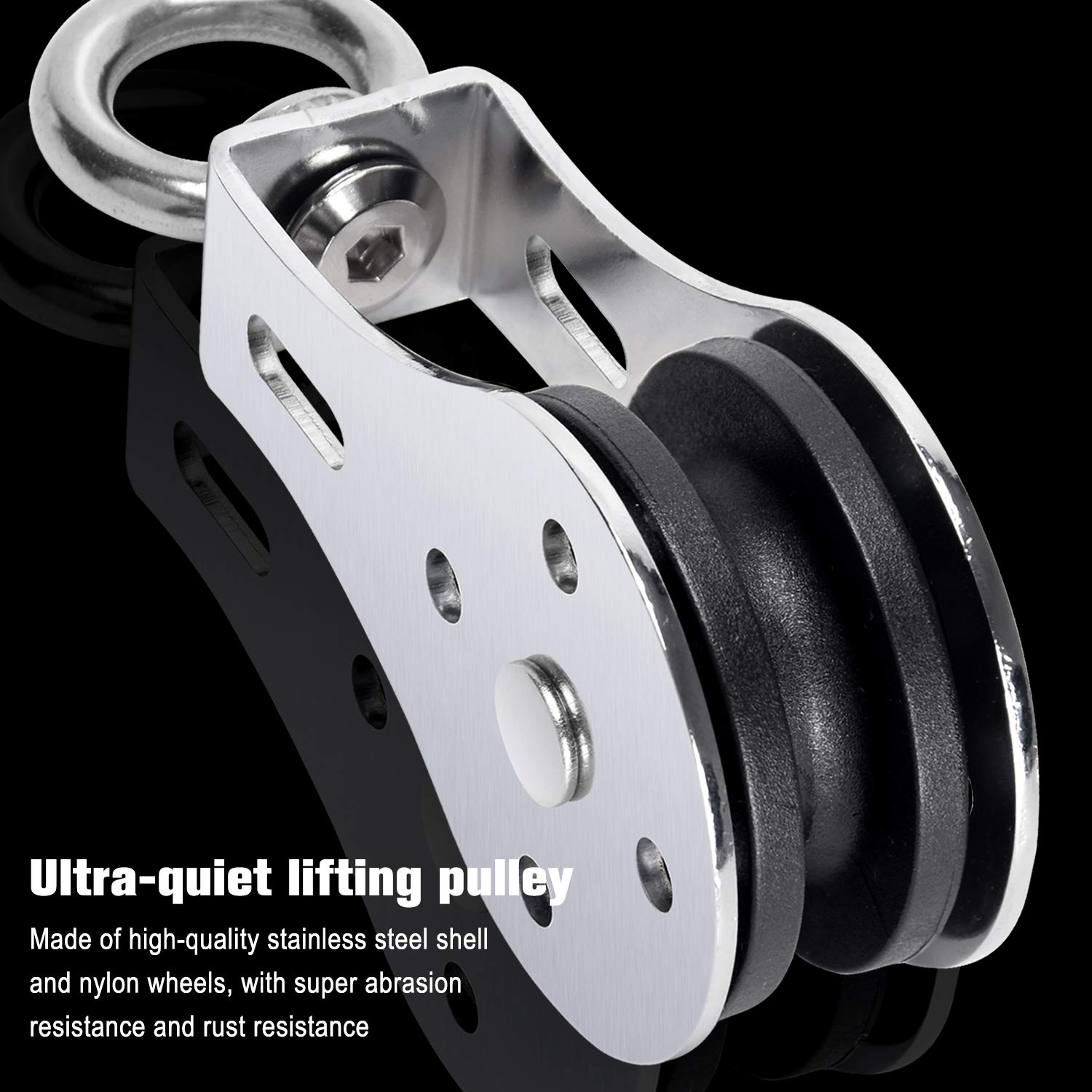 TOBWOLF 55mm/88mm/90mm Silent Fitness Pulley Wheel for Home Gym, 360