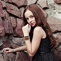 Vista 6 de 20 lazos de pelo boho en 5 estilos, 10 colores - Lindas pulseras para cabello delgado y grueso, elásticos sin daños