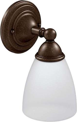 Miniatura 1 de Moen YB2261ORB Brantford - Accesorio de tocador de baño de doble montaje con 1 luz con vidrio esmerilado, bronce aceitado
