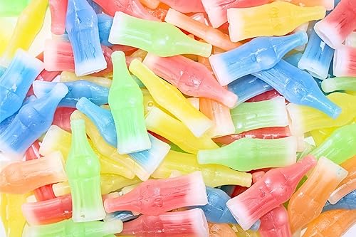 Miniatura 2 de Grandys Candys Botella de cera vintage llena de jarabes saborizados (sabores de cereza, naranja, limón, frambuesa azul y manzana verde) 3 libras