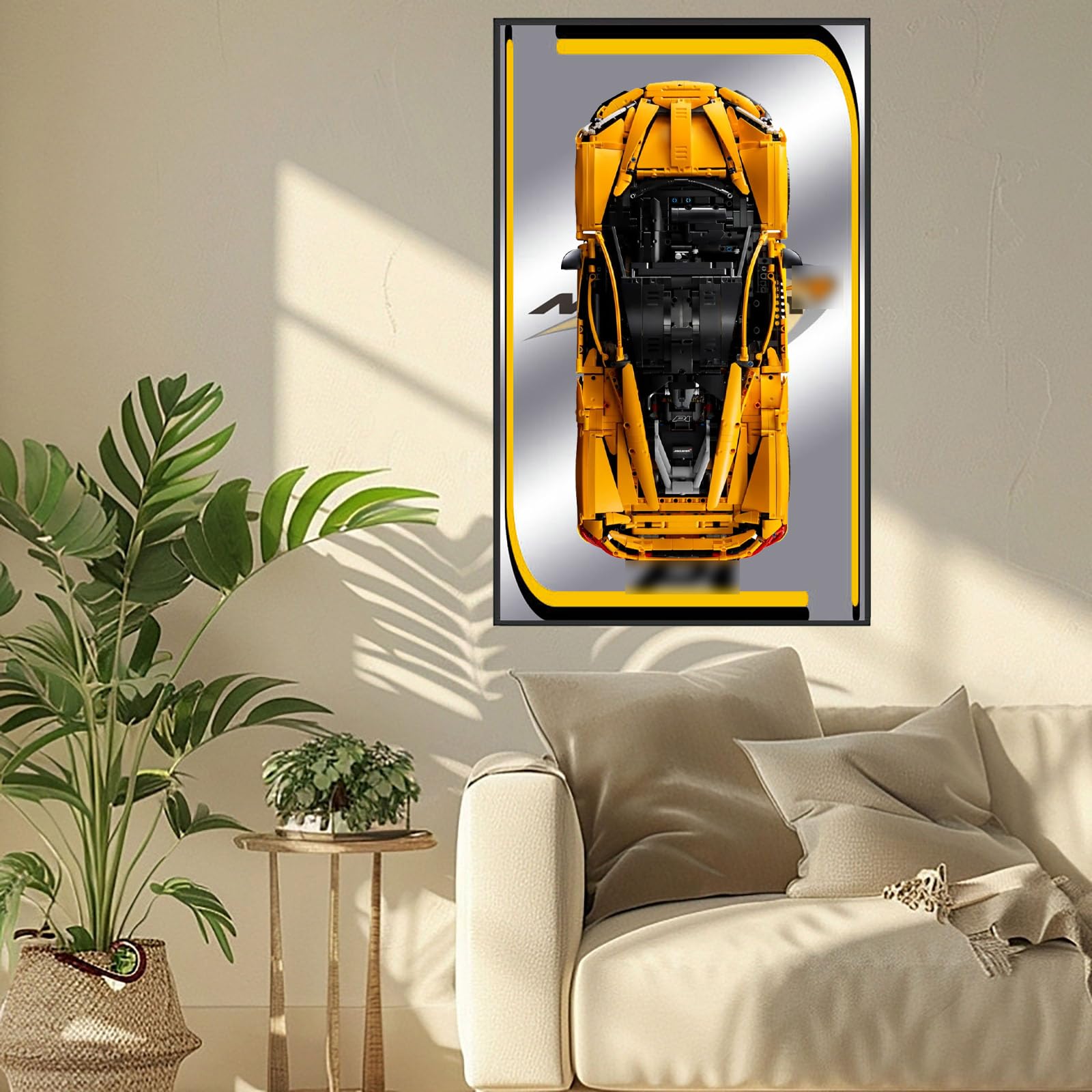 BoHeart Display Wallboard for Lego Technic 42172 McLaren P1 racing car, Compatible with Lego Ferrari Cars, Gift Ideas for Lego Car Wall Mount Enthusiasts, Only Display Wallboard (McLaren P1-B)
