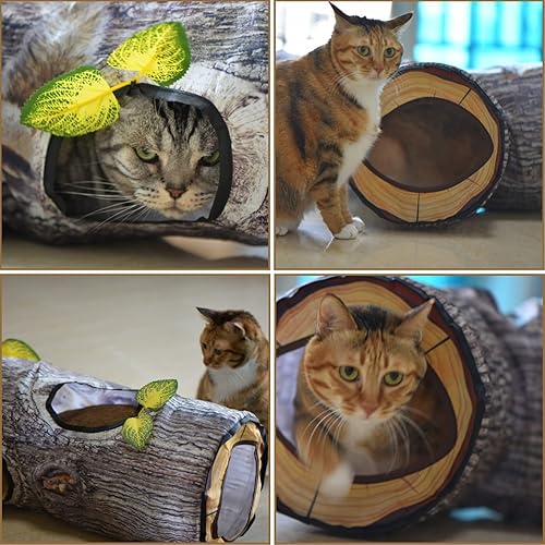 Miniatura 2 de Fhiny Túnel grande para gatos, tubo plegable de 3 vías con agujeros para mirar, túneles para gatos de interior, juguete interactivo para gatitos,