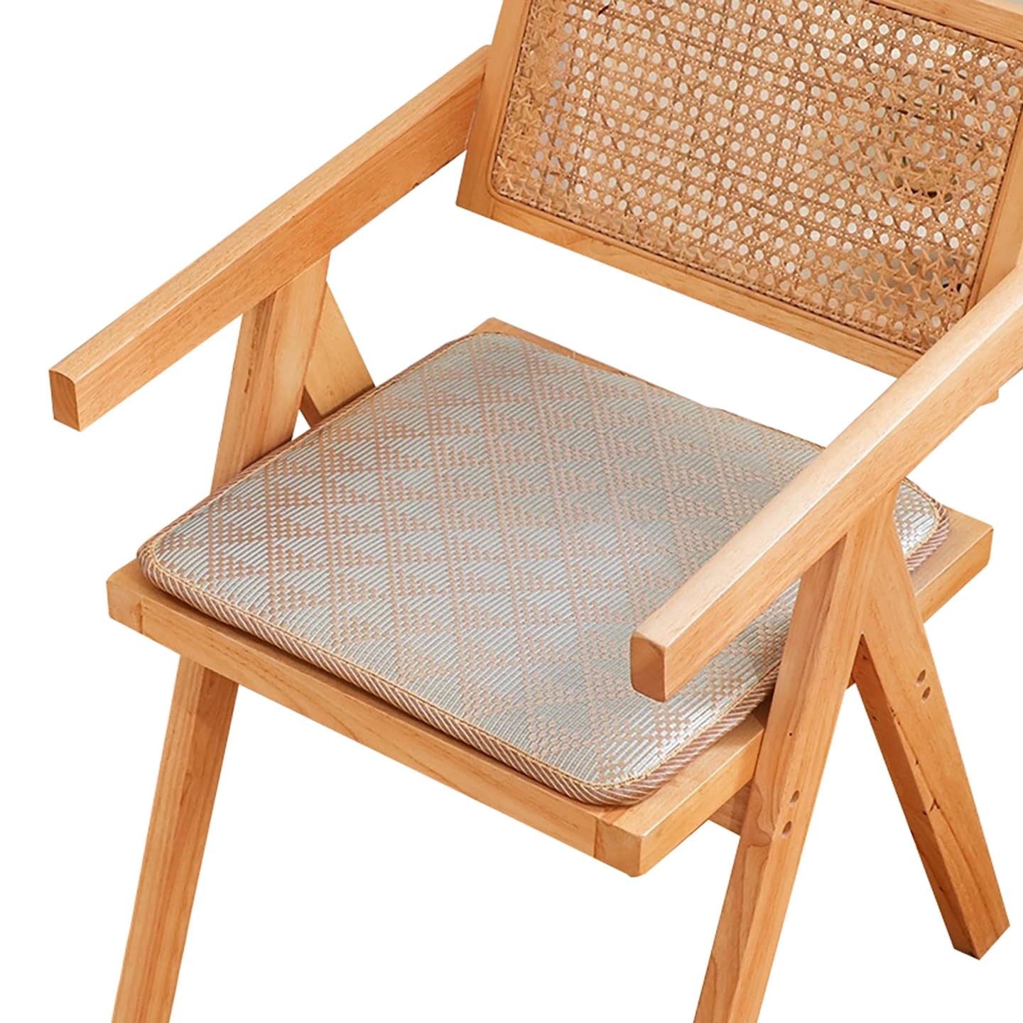 Coussin de chaise rattan en lin respirant et mousse confort pour salle à manger