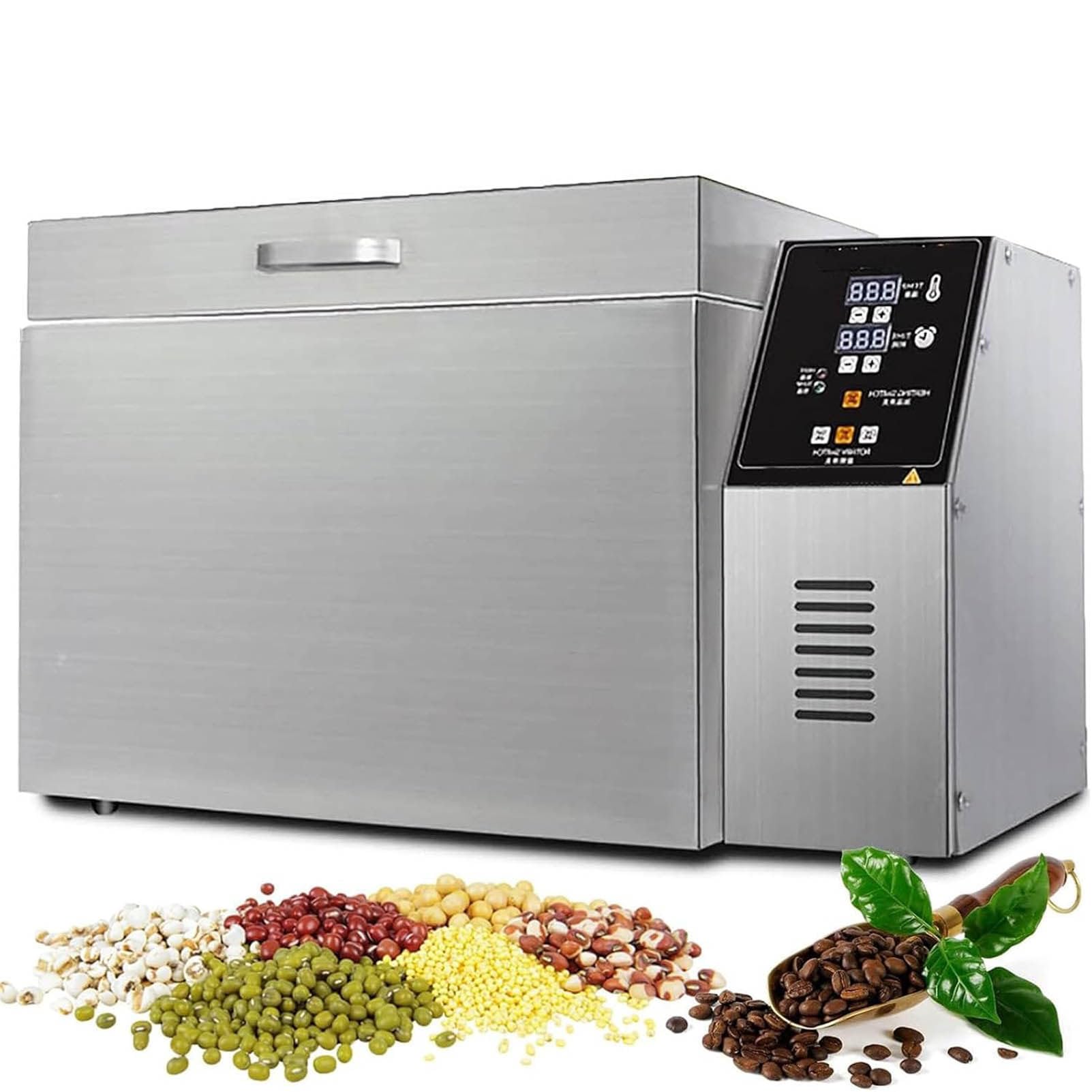 LJLYYDS Electric Bean Roaster, Commercial Coffee Bean and Nut Roaster Machine,with LED Control Panel, for Coffee Beans, Nuts, Chestnuts & Grains Type10
