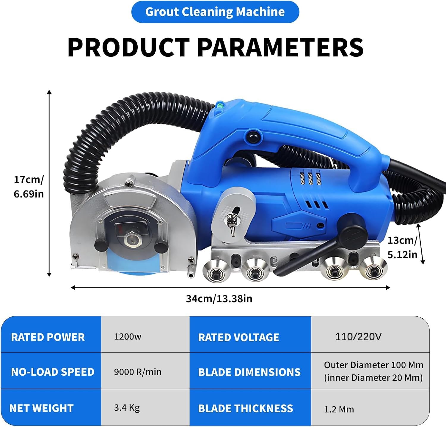 Removedor lechada eléctrico 1200W, limpiador eléctrico juntas azulejos