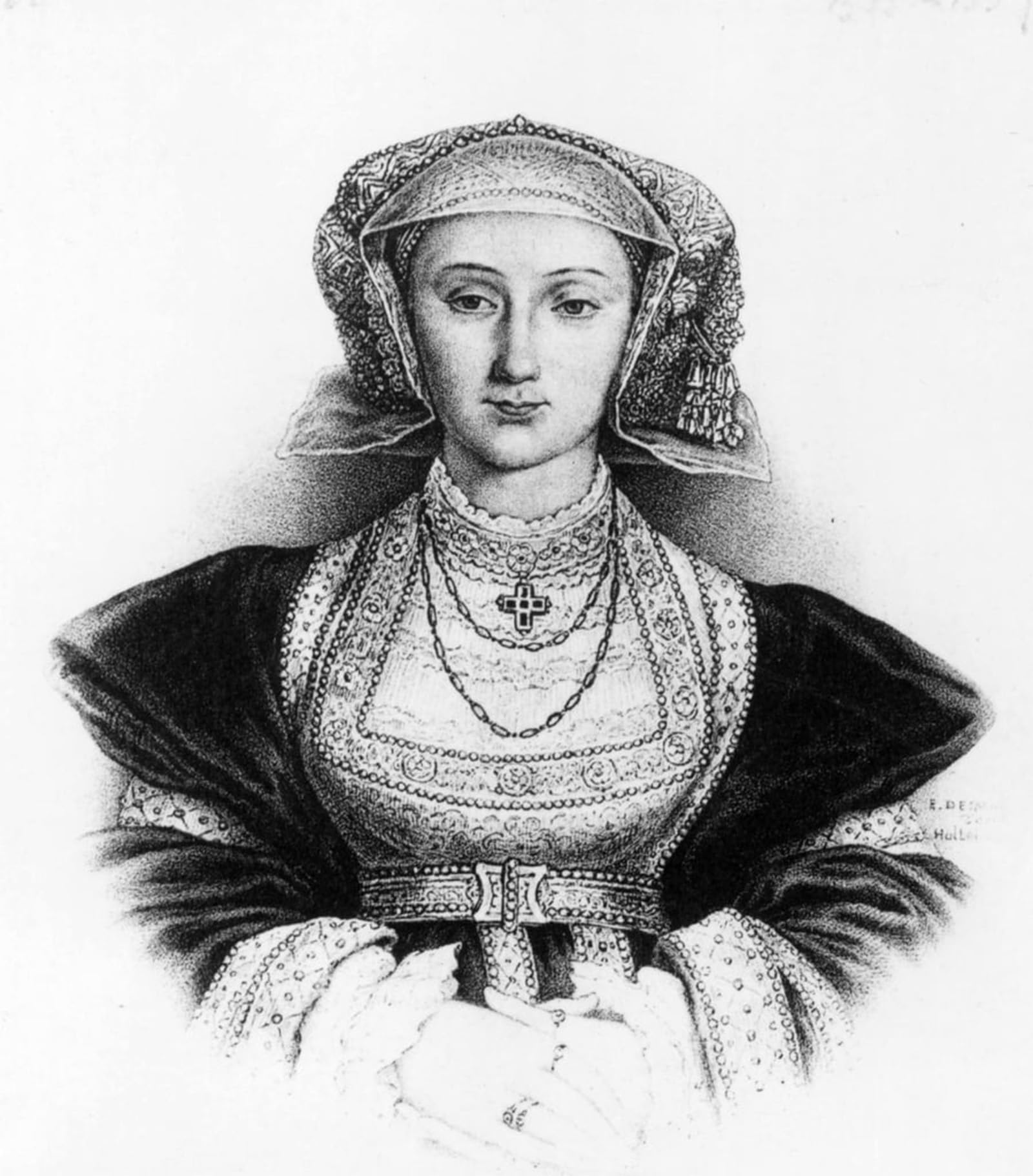 ARTXLXXBN Famous Painting Canvas Artwork Graffiti Print Anne of Cleves by Hans Holbein Der Jüngere Portrait Canvas Image for Home Decor 60x90cm