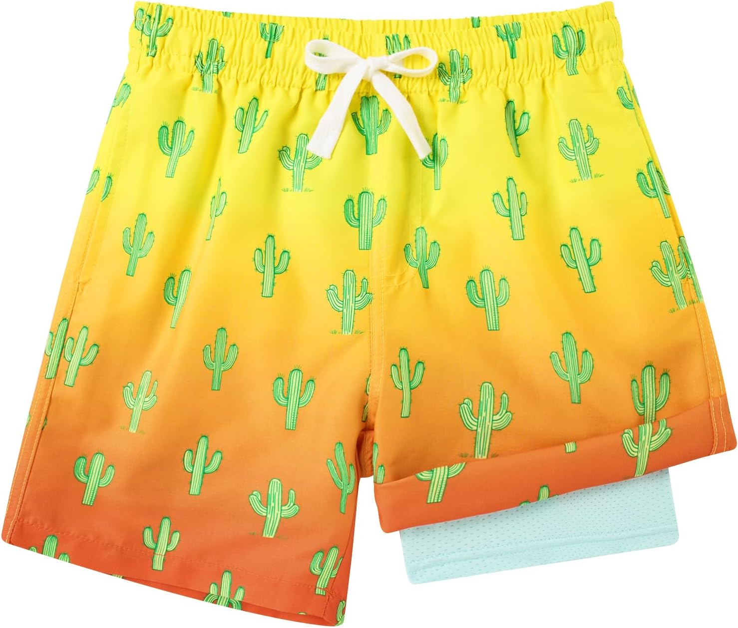 westwolf Boys Swim Trunks with Compression Liner Toddler Boys Swim Shorts Boxer Brief Board Shorts Swimming Set 5-18T