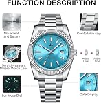 LN LENQIN Mens Watches Analog Quartz Watches Daily Waterproof Stainless Steel Watches Business Wrist Watch for Men