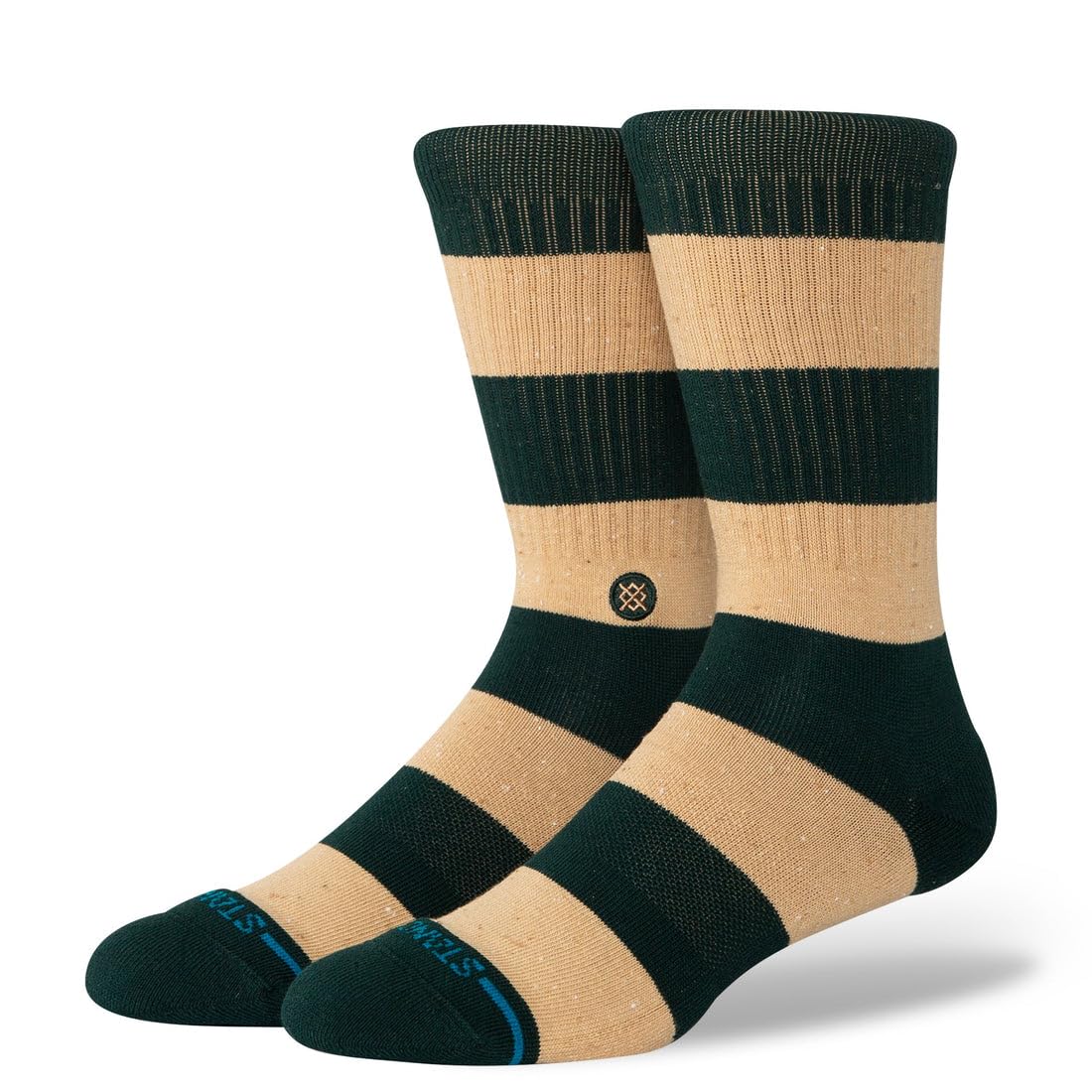 Stance Unisex Pine Nep Stripe Crew Socks Multi Patterned Calf Socks Large