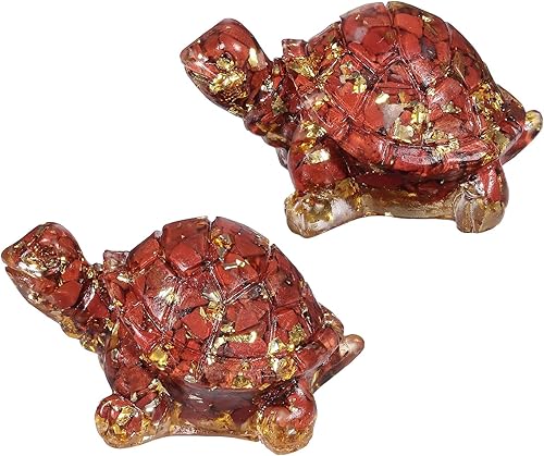 Miniatura 7 de mookaitedecor 2 piezas de estatua de tortuga de cristal de obsidiana negra, figura de tortuga de resina, piedra de bolsillo para decoración del