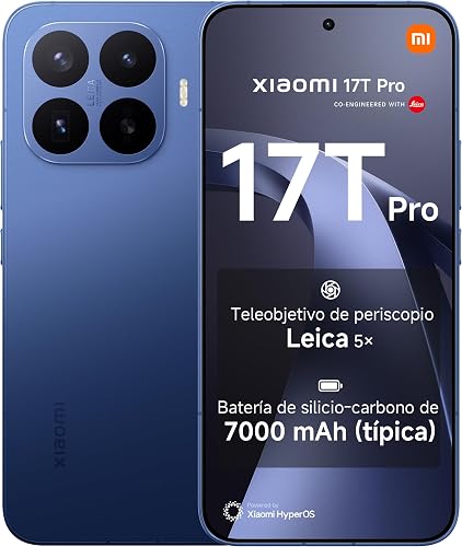 XIAOMI 17T Pro, Smartphone 12+512 GB, 6.83" 144Hz eye-care display, 7000mAh (typ) Silicon-carbon Battery, Leica 5x Telephoto, 100W HyperCharge, Deep Blue, 1 year extra warranty - 1