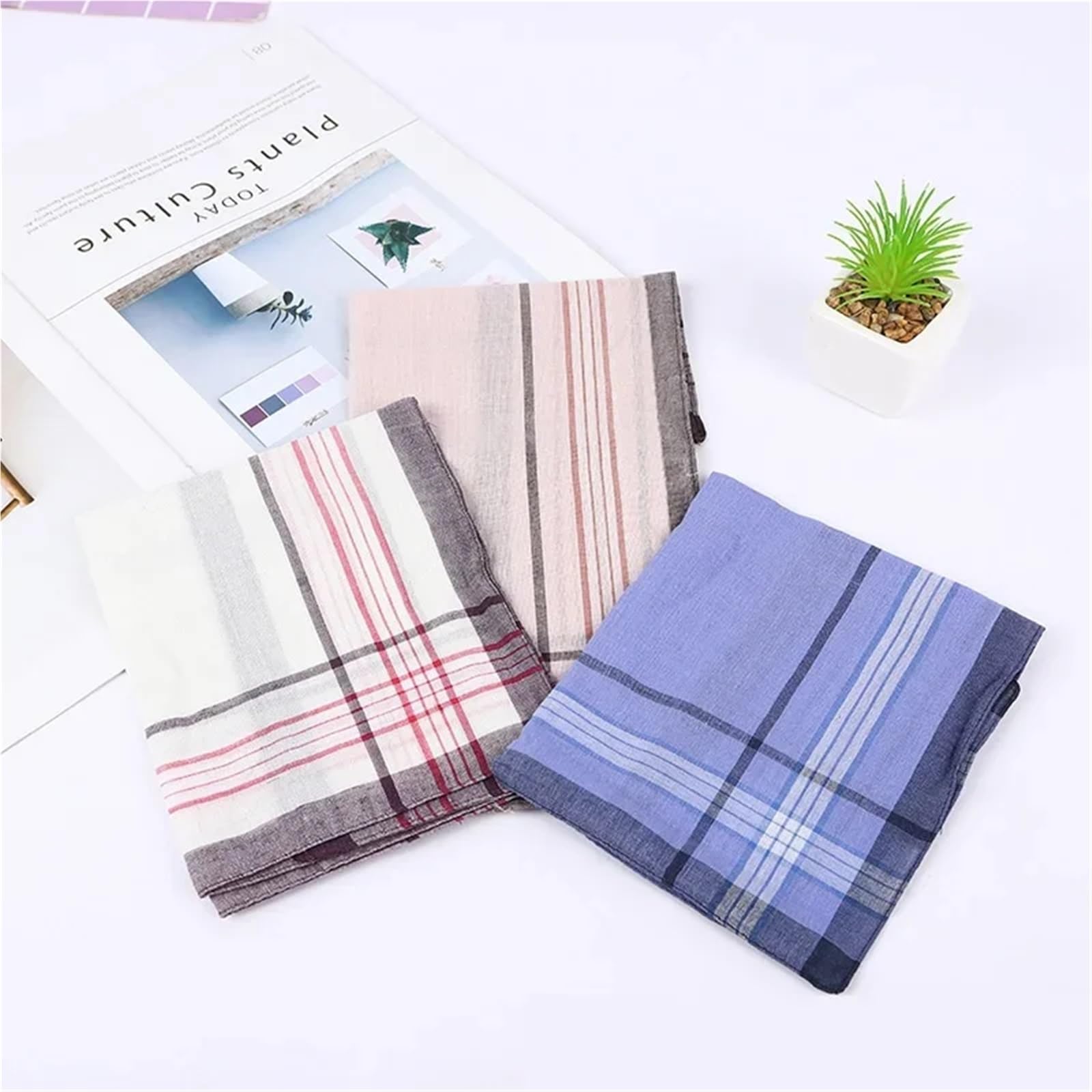Einstecktuch 12 Stücke Klassische Quadratische Plaid Streifen Männer Taschentücher Tasche Baumwolle Handtuch Hochzeit Party Business Casual Brust Schal