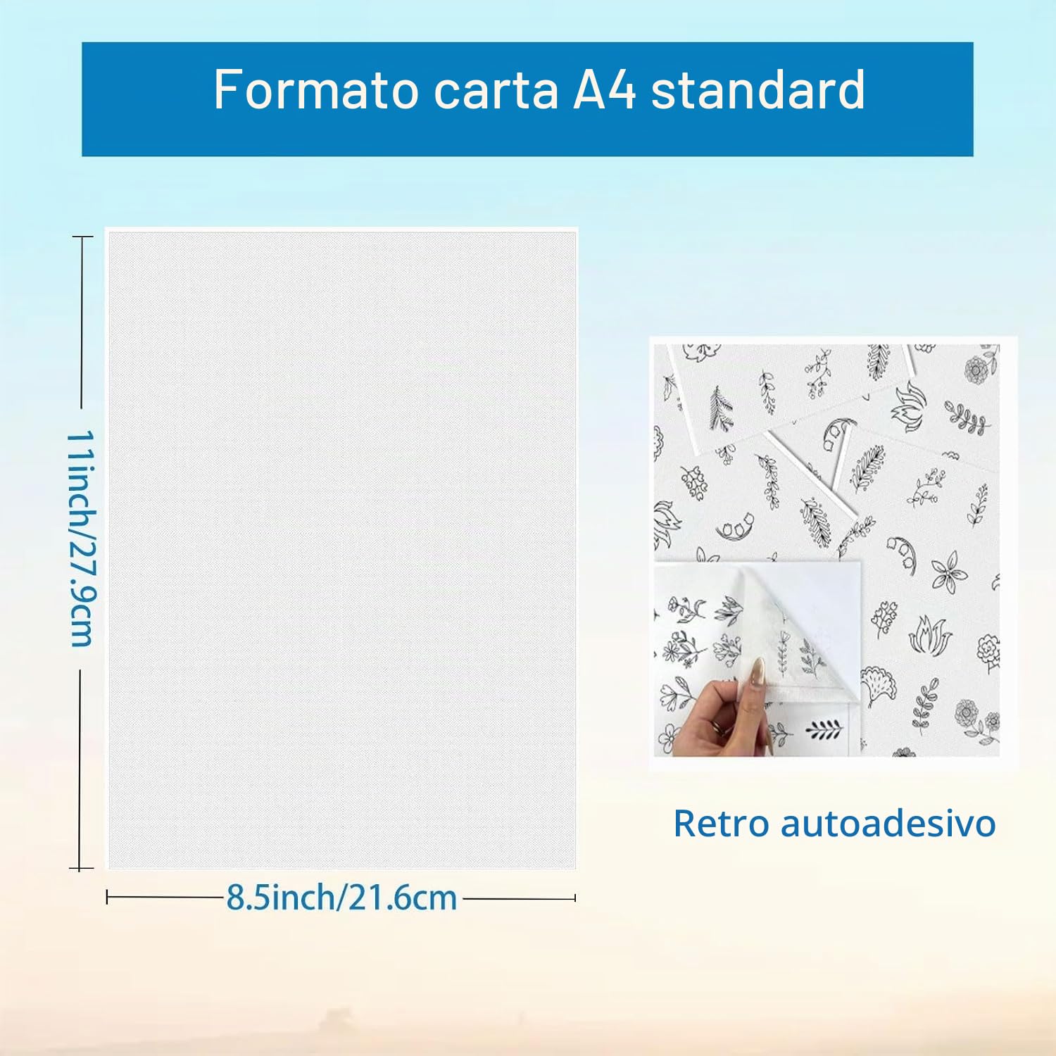 Stabilizzatore Idrosolubile per Ricamo [24 Fogli] Carta Ricamo Autoadesiva Stampabile Supporto Solubile in Acqua per Ricamo a Mano e Macchina, Cucito, DIY, Patchwork e Punto Croce