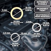 Vista 3 de 12 piezas de kit de junta de servicio con arandelas de estrangulamiento para tapón de drenaje de caja de transferencia y diferencial – Reemplazo