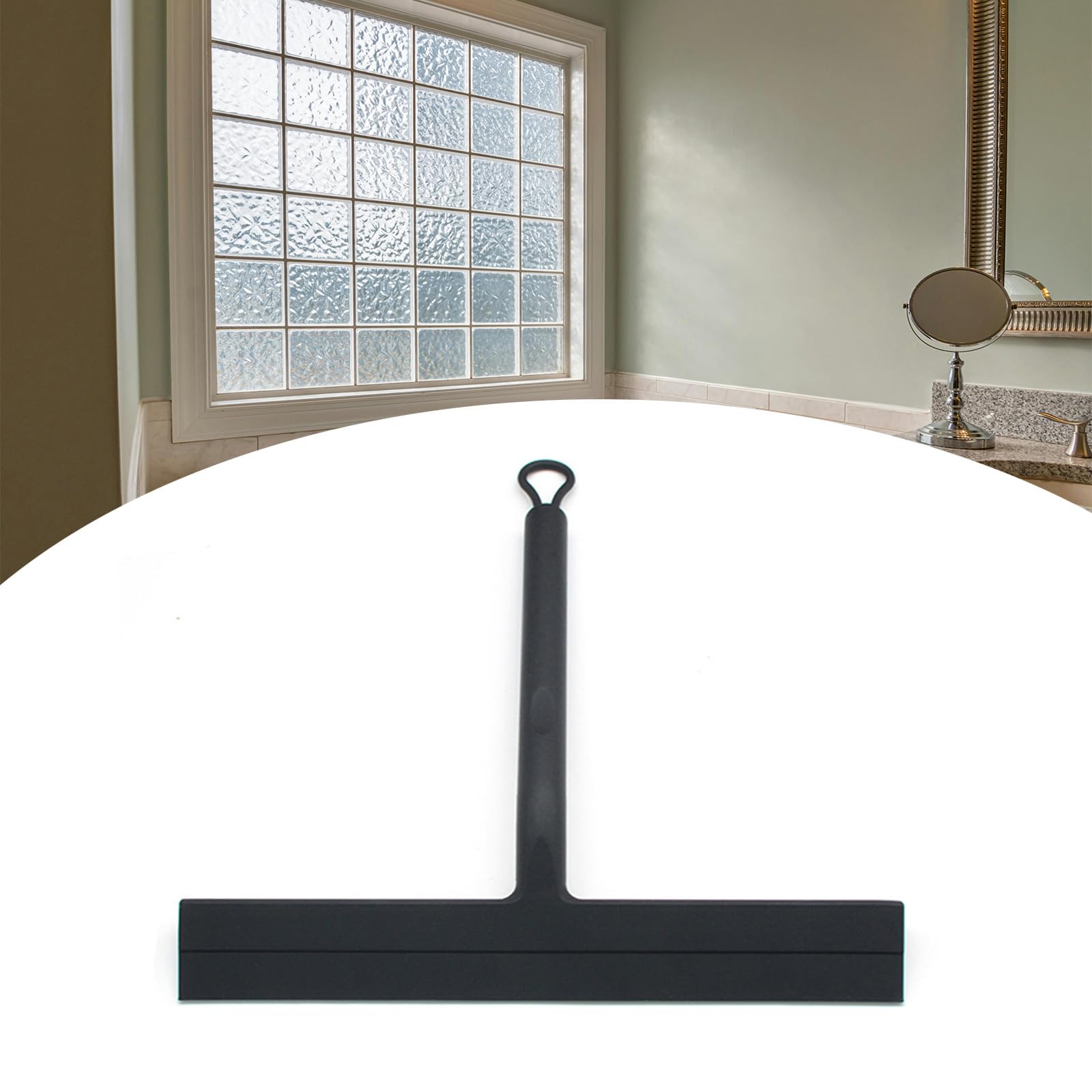 Verstellbarer Duschabzieher, Montagemöglichkeit, kein Bohren, Installation für Badezimmer, Spiegelung, Fenster, Edelstahl-Design