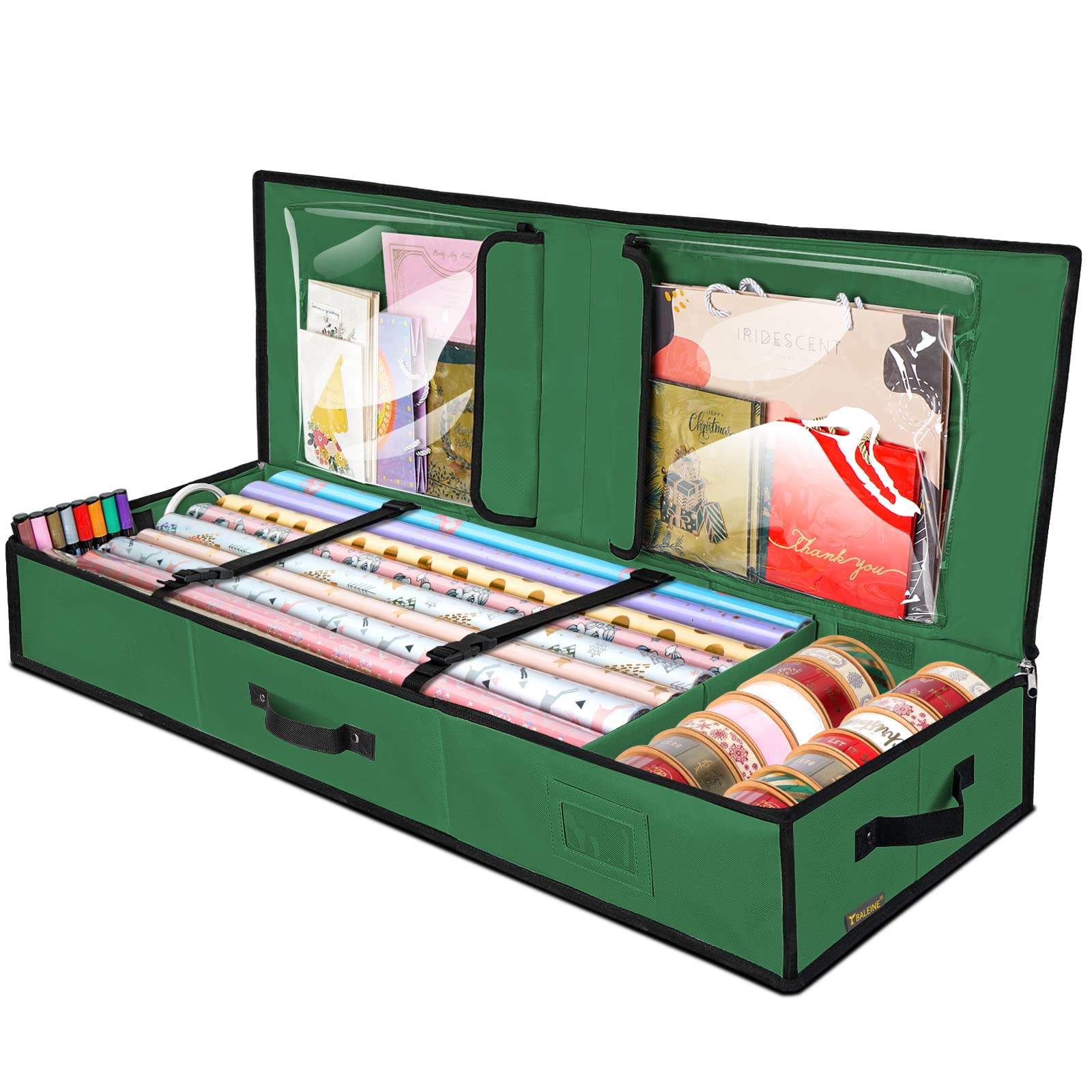 Baleine Christmas Wrapping Paper Storage Organizer With Flexible