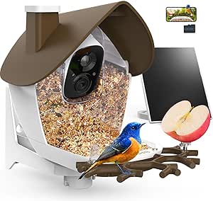birdsnap® P33 - Bird Feeder with Camera Solar Powered, 2K Video Bird Camera Feeder Live with 32GB Card, AI Identify Feather Species, Auto Record in Backyard, for Birds Lover asin的图片