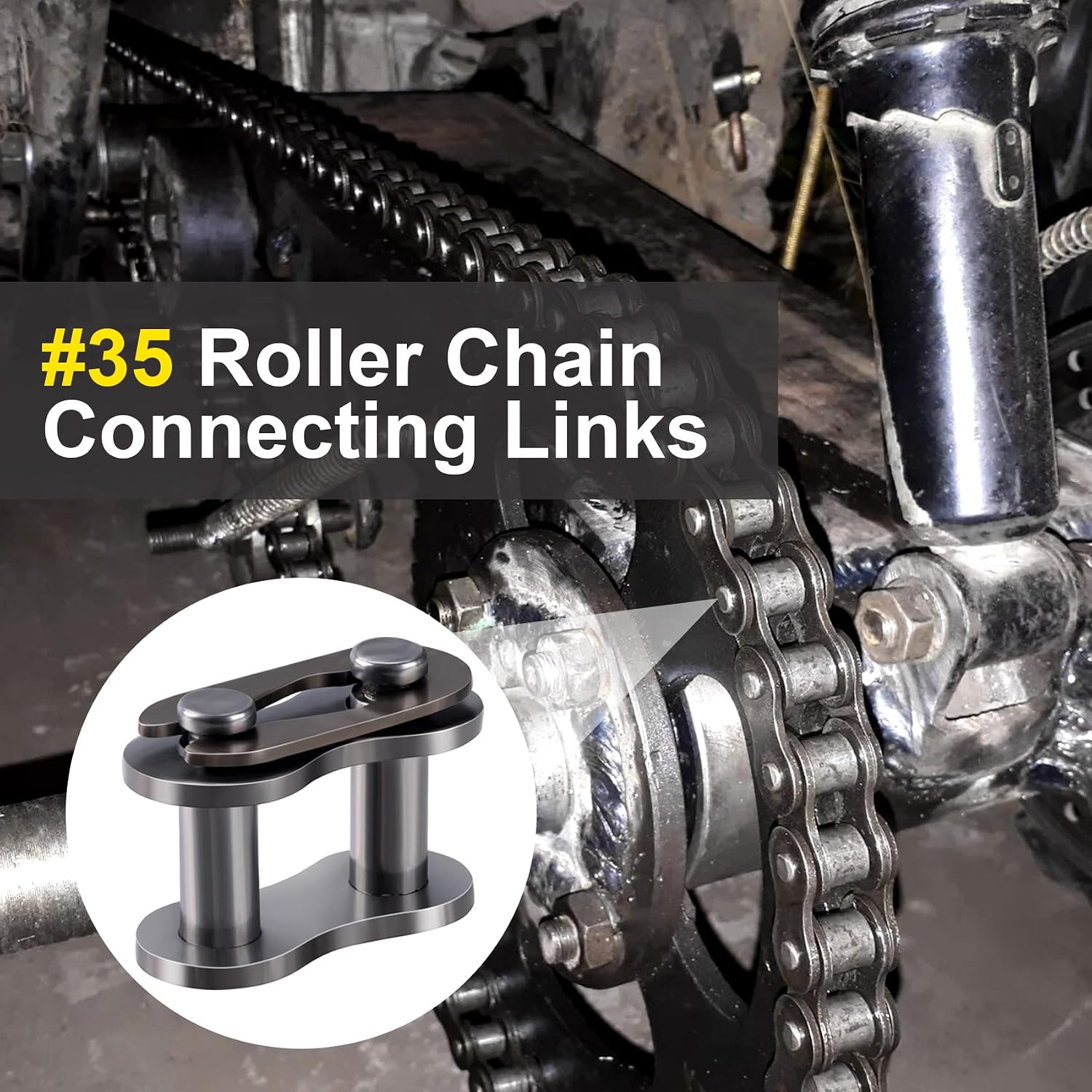 10pcs #35 Chain, 35 Chain Master Link, Alloy Bike Chain Link, Heavy Duty Master Link Connector for Bike, Bicycle, Mini Karting, Go Kart Cart, Scooter - #35